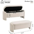 thumbnail image 2 of Storage Bench with Lamb Fleece Fabric, Upholstered Ottoman with Spacious Hidden Storage for Bedroom, Living Room, Entryway, No Assembly Required, Beige, 2 of 14