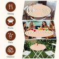 thumbnail image 6 of Orange Circle Round Tablecloth 55-60 Inch Round Fitted Table Cloth with Elastic Edge, Farmhouse Striped Abstract Art Waterproof Table Cover Protector for Outdoor Picnic Party Dining, 6 of 6