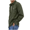 thumbnail image 3 of Men's Corduroy Shirt Casual Long Sleeve Button Down Lightweight Shirt Solid Color Regular Fit Shacket Jacket with Pocket, 3 of 6
