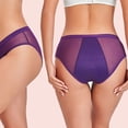 thumbnail image 4 of Women Menstrual Period Briefs Mesh Panel High Absorbency Leak Resistant Flexible Stretch Daily Wear Underwear Dark Purple 4XL, 4 of 6