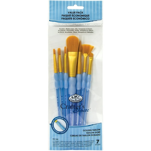 Crafter's Choice Gold Taklon Oval Brush Variety Set-7/Pkg