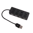 thumbnail image 1 of Seitruly 1 Drag 4 Mini USB Splitter Adapter Laptop Notebook Computer PC USB2.0 Hub Indicador LED Interruptor de botón individual Juegos de teclado y mouse para computadora Negro, 1 of 8