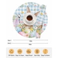 thumbnail image 6 of 15 Inch Round Placemats Set of 4, Easter Non Slip Heat Insulation PP Table Mats, Spring Rabbit Eggs Seasonal Flowers Blue Lattice Washable Place Mats for Kitchen Dining Party Table Decor, 6 of 7