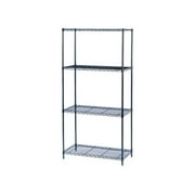 Safco Commercial Wire Shelving, Four-Shelf, 36w x 18d x 72h, Black