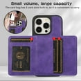 thumbnail image 6 of Allytech iPhone 13 Pro Case with Detachable Magnetic Cards Holder, 2 In 1 Wallet Case Stylish Stand Compatible with Magsafe Shockproof Wallet Mangetic Cover for Apple iPhone 13 Pro - Purple, 6 of 7