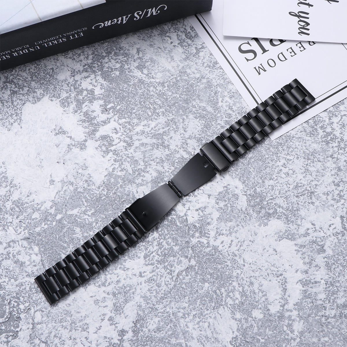 Luxshiny Premium Black S3 Watch Band, Replacement Strap for Business and Casual Wear, 1 Piece