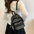 thumbnail image 4 of Fashion Rhinestone Backpack Women Crystal Mini Travel Shoulder Bag (Silver), 4 of 10