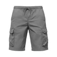 thumbnail image 6 of BVnarty Men's Summer Multi-Functional Cargo Shorts Solid Color Outdoor Casual Shorts With Multiple Pockets For Hiking And Workouts Gray S, 6 of 7