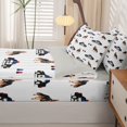 thumbnail image 5 of Manfei Police Car Zipper Twin Comforter Sets with Fitted Sheet and 2 Pillowcases,Cute Dogs Print Zipper Bedding Set,White,Light Gray Reversible,4pcs, 5 of 8