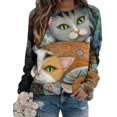 thumbnail image 2 of Hauts pour Femmes Chic Décontracté 2023 Halloween Imprimé Manches Longues Col Rond Chandail à Capuchon Décontracté Hauts Costumes d'Halloween pour Femmes en Liquidation, 2 of 5