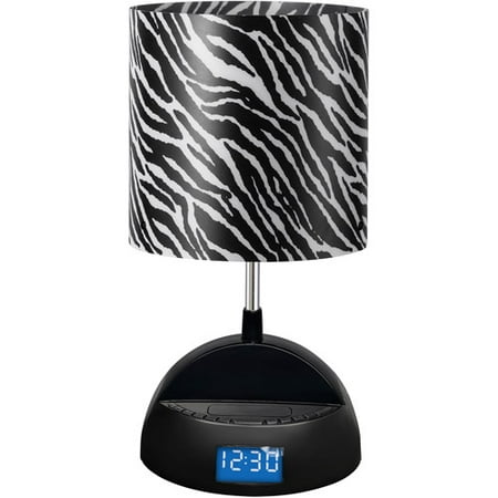 LighTunes Bluetooth Speaker Lamp with Alarm Clock, FM Radio and USB Charging Port