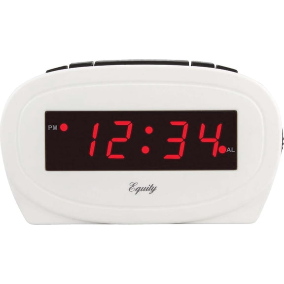 Equity by La Crosse 30227 Digital 0.60 In. Red LED Electric White Alarm Clock