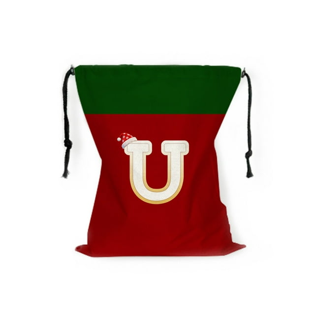 Bolsa de Almacenamiento Del Árbol de Navidad Bolsa de Regalo de Navidad de 26 Cartas 12.2x14.96In Rojo Poliéster con Cordón Bolsas de Regalo de Navidad