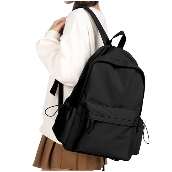 CXKKK Large Capacity Backpack, for School & Daily Use Minimalist Casual Bookbag with Multiple Pockets & Adjustable Straps, Black