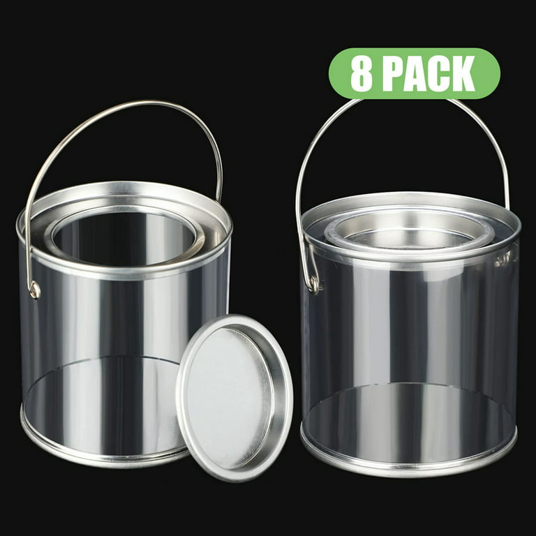 Paint Bucket Clear Bucket With Metal Lids And Handle Decorative Clear  Plastic Bucket Storage Clear Paint