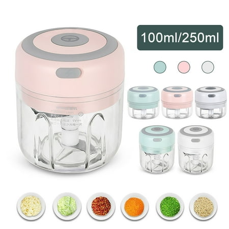 

Kajiali White/Pink/Green Electric Mini Garlic Chopper Food Slicer And Mini Food Processor Mincer For Onion Chili Fruits Ginger Meat Nuts Pepper Vegetable