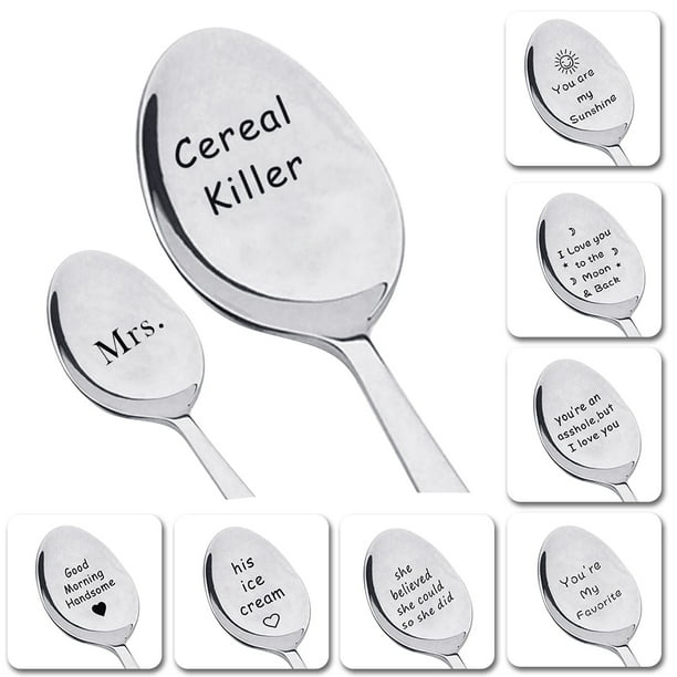 Windfall Engraved Spoon Stainless Steel Silverware Flatware Unique Birthday Easter Basket Gifts For Boy Girl Mom Dad Kids - unique gifts