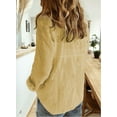 thumbnail image 3 of HOTAPEI Button Down Shirts for Women Casual Long Sleeve Shirt Linen Tops V Neck Blouses, 3 of 5