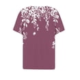 thumbnail image 5 of Stamzod Lightweight Tops & Blouses Fashion Floral Printed Summer V Neck Short Sleeve Pullover Shirts Casual Loose Plus Size Trendy Tops for Women 2025 Wine C XXXL, 5 of 5