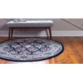 thumbnail image 3 of Rugs.com Rabia Collection Rug – 10' Round Navy Blue Low Rug Perfect For Kitchens, Dining Rooms, 3 of 9