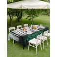thumbnail image 3 of Outdoor Tablecloth with Umbrella Hole and Zipper, Turquoise Forest Rectangle Table Cloth 60x102 Inch Waterproof Tablecloth, Vintage Foggy Woods Tree Mysterious Picnic Table Cover for Patio Camping, 3 of 7