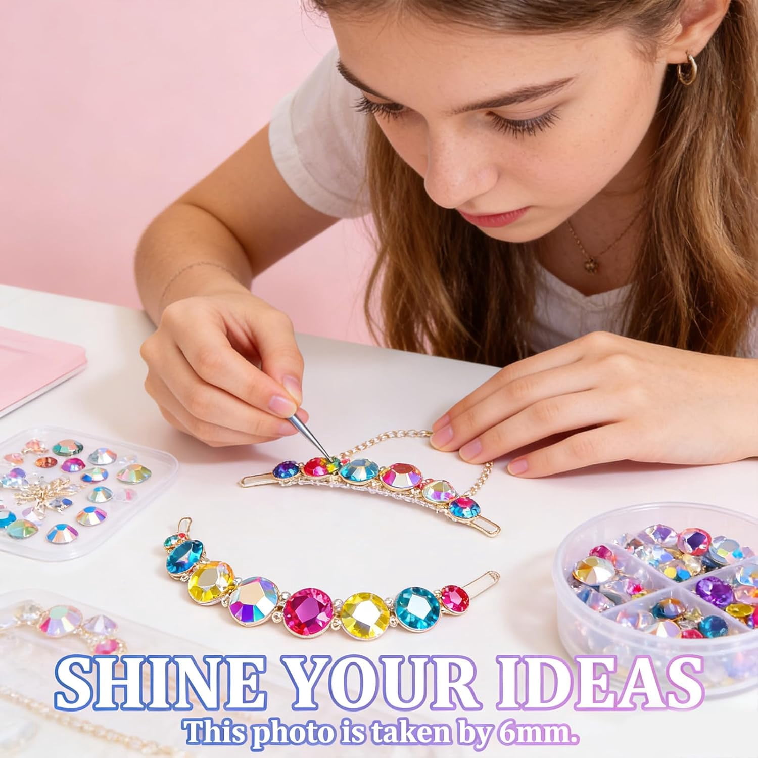 Resin Jelly Rhinestones Kit for Bedazzling, 3 Pcs Adhesive & Tools, Multicolor Assorted Shapes for Clothing, Crafts, DIY Jewelry Making