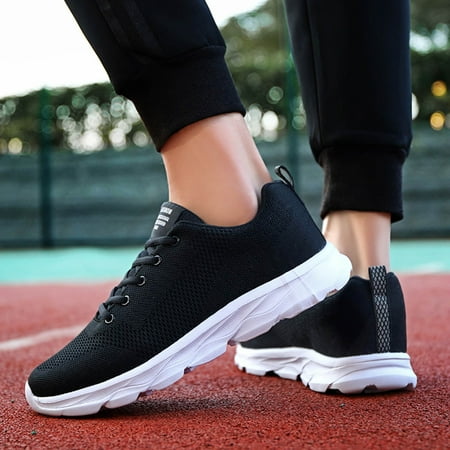 

Fashion Men s Lightweight Comfortable Breathable Sports Lace-up Running Shoes Sneakers White 9.5-10