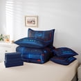 thumbnail image 4 of 7 Piece Ice Hockey Bed in a Bag Twin Size Sports Bedding Sets Teen Ice Hockey Field Print Comforter Set with Sheets Winter Sports Themed Bed Set Geometry Stripes Sheets, 4 of 5
