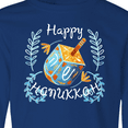 thumbnail image 4 of Inktastic Happy Hanukkah Dreidel and Laurels Long Sleeve Youth T-Shirt, 4 of 5