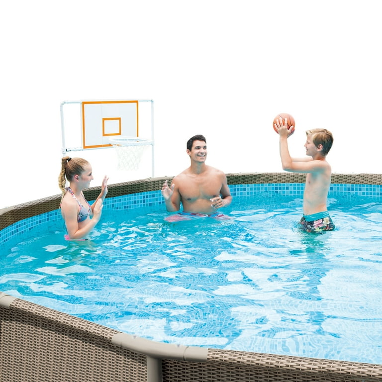 Pools, Basketball Set Basketball Adults, for Inflatable Frame Waves for included, with Hoop Basketball Backboard White, Rim, and Unisex Summer