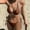 JY1073-, variant on Women's Bikini Set High Cut Triangle Sexy Tie Swimsuit Two Piece Beads Shoulder Straps Bathing Suit