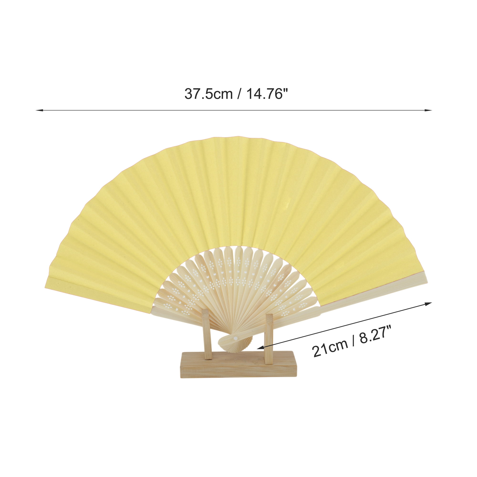 Unique Bargains Portable DIY 7-Inch Blank Folding Fan 1 Pc Light Yellow