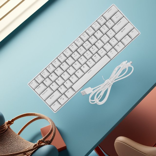Luxshiny Clavier Mécanique de Jeu Blanc Design Compact Filaire avec Touches Rétroéclairées Rgb pour Pc