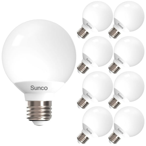 Sunco 8 Pack G25 LED Light Bulbs, Vanity Globe Bathroom Light Bulb, 450 LM, 2700K Soft White, 6W (40W Equivalent), Dimmable Mirror Vanity Decorative Bulb, E26 Base UL.
