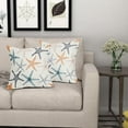 thumbnail image 6 of Orange Blue Teal Starfish Pillow Covers 20X20 Inch Set of 2 Beach Ocean Coastal Decorative Square Pillow Cases Summer Nautical Cotton Linen Cushion Case Home Decor For Sofa Couch Bedroom Outdoor, 6 of 6