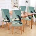 thumbnail image 2 of Yayeee 2 Pack Dining Chair Covers Stretch Parson Chairs Slipcovers Seat Protector, Black Cat, 2 of 6
