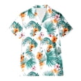 thumbnail image 4 of Womens Shirts Women's Stylish Printed Short Sleeve Blouse Flowy Casual with V Neck Button Front Summer Outfits Hawaiian Print Turn Down Collar White XXL, 4 of 4