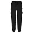 thumbnail image 3 of Mens Cargo Jogger Pants Slim Fit Stretch Zipper Pockets Thick Cotton Pants for Men, 3 of 6