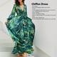 thumbnail image 4 of Vestido Maxi Estampado con Cuello en V Profundo para Mujer Vestido Suelto de Playa Bohemio de Verano Suelto ANGGREK Otros, 4 of 8