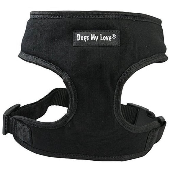 Dogs My Love Soft Vest Harness for Dogs and Puppies 6 sizes Black (XS (Neck Max: 9"; Chest Girth: 10"-15"))