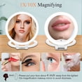 thumbnail image 2 of Magnifying Mirror, 10X Hand Mirror with Handle for Travel Magnifying Mirror, Handheld Magnifying Mirror with Double Side 10X/1X Magnification, Folding Makeup Mirror Hand Held Mirror for Eyes Makeup, 2 of 8