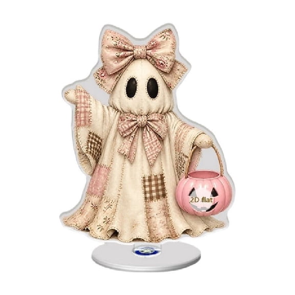 Halloween Ghost Figurines Decor Small Resin Desk Statue Decorations for Tiered Tray, Gifts for Women White