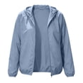 thumbnail image 4 of Women's Hooded Jackets Lightweight Windproof Jacket with Pockets Outdoor Hiking Running Jackets for Women Coffee L, 4 of 9