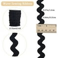 thumbnail image 6 of 1Roll 1/2 inch RIC Rac Trim Ribbon 12.5Yards Black Rick Rack Wave Sewing Bending Fringe Trim Woven Fabric, 6 of 6