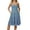 Blue-A4, variant on Summer Sleeveless Spaghetti Strap Sun Dress Women Built In Bra Floral Smocked Casual A-Line Dresses Knee Length Sundresses Navy XL