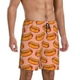 thumbnail image 2 of Rateoe Cartoon Hot Dog Print Men's Lounge Shorts – Soft & Breathable Pajama Bottoms with Pockets, Elastic Waistband, Lightweight Sleepwear for Nightwear & Loungewear-3X-Large, 2 of 6