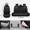 thumbnail image 6 of HuaGuan 5-Seat Set Seat Covers for Kia Sorento 2007-2021 - Breathable Leather Car Seat Covers Vehicle Seat Protector (5-Seat Set, Black), 6 of 6