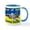 White/Blue Inside, variant on CafePress - Distressed, 80S Style, Ukraine, Ghost Of Kyiv, Zel - 11 oz Ceramic Mug - Novelty Coffee Tea Cup