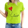 thumbnail image 2 of Fesfesfes Womens Short Sleeve Workout Tops Valentine's Day Love Printed Short Sleeved T-shirt Top Short Sleeved Round Neck Top/Shirt Womens Tshirts Graphic S(US:4), 2 of 6