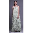 thumbnail image 4 of Bimba White2 Floral Leaves & Rose Nightwear For Women Printed Nightgown Spaghetti Strap Maxi Dress Sleepwear Small, 4 of 5
